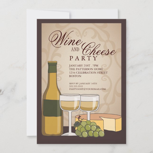 Invitation toscane de partie d'échantillon de vin (Devant)