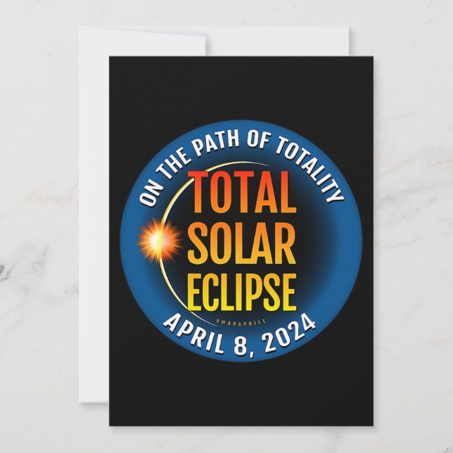 Invitation Total de l'éclipse solaire 8 avril 2024 04 08 24 (Devant)