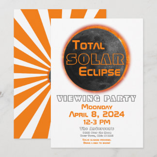 Invitation Total Solaire Eclipse 2024 Affichage de la lune Su