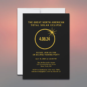 Invitation Total Solar Eclipse 4/8/2024 USA Viewing Party