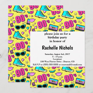 Invitation Totalement motif des années 90