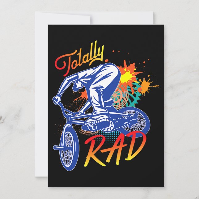 Invitation Totalement Rad 80s BMX Vélo Boys filles (Devant)