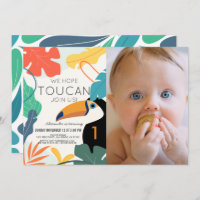 Toucan Feuille tropicale moderne 1er anniversaire 