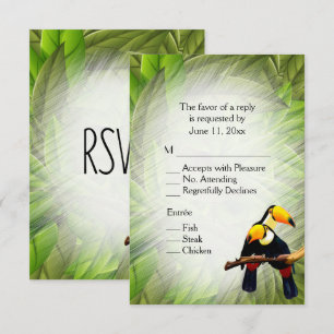 Invitation Toucans de la Jungle RSVP avec Choix d'Entrée