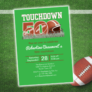 Invitation Touchdown Fifty Funny Football 50e anniversaire