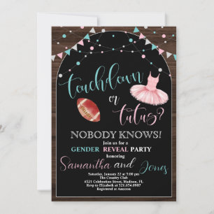 Invitation Touchdown ou Tutus Genre Reveval Party