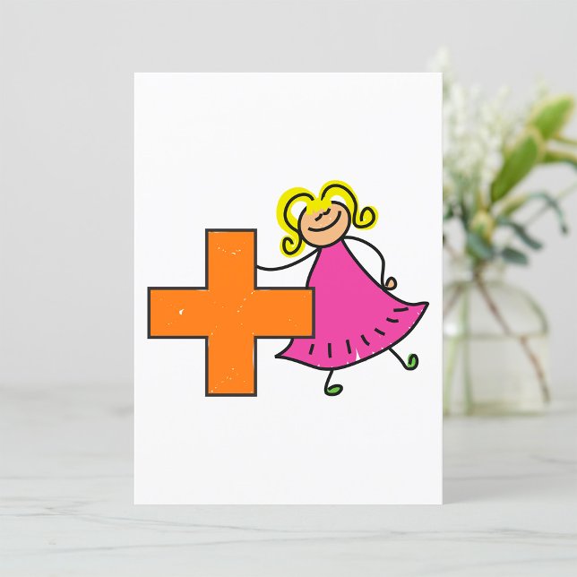 Invitation Touche mignonne fille avec signe plus (Créateur téléchargé)