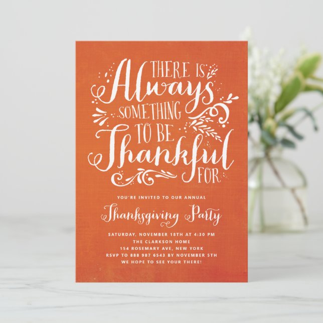 Invitation Toujours reconnaissant | Lin Thanksgiving Invitati (Debout devant)