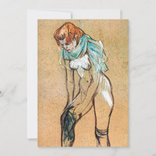 Invitation Toulouse-Lautrec - Femme relevant ses bas