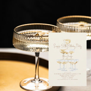 Invitation Tour de Champagne Crème Surprise 50e Anniversaire