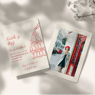 Invitation Tour de champagne dessiné à la main Trente Photo A