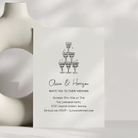 Tour de champagne Doodle Nom personnalisé Mariage