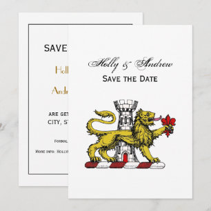 Invitation Tour du Lion Emblème de la Crête Fleur de Lis C