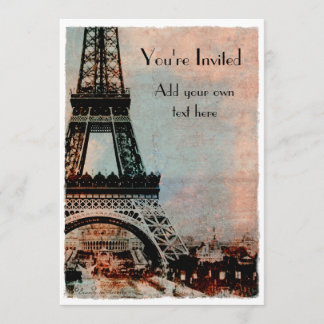 Invitation Tour Eiffel au Sunrise Vintage