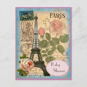 Invitation Tour Eiffel Chic Paris Rose