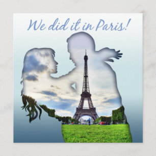 Invitation Tour Eiffel Couple Paris Réception de Mariage