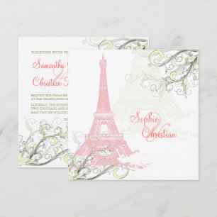 INVITATION TOUR EIFFEL DE ROSE+SWIRLS / PAPIER DE LUXE
