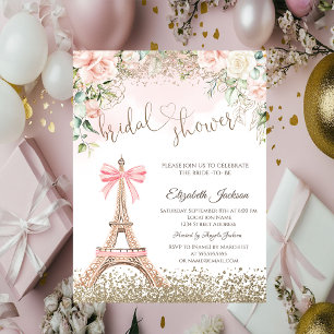 Invitation Tour Eiffel en diamants et fleurs pour enterrement
