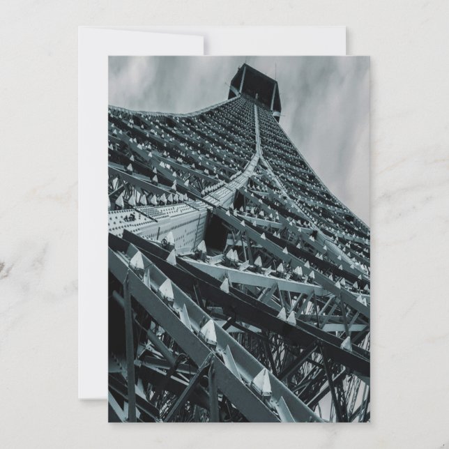 Invitation Tour Eiffel Paris Acier et ciel (Devant)