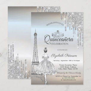 Invitation Tour Eiffel Paris, Echos, Ballerina Quinceañera