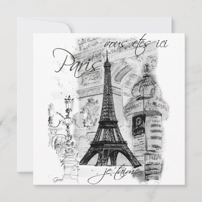 Invitation Tour Eiffel Paris La Tour Eiffel (Devant)
