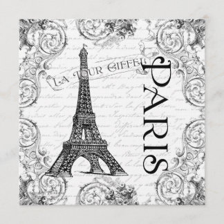 Invitation Tour Eiffel Paris Parchemins français