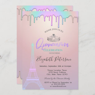Invitation Tour Eiffel, Pilotes arc-en-ciel Quinceañera