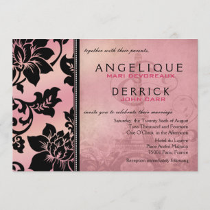 Invitation Tour Eiffel rose Fleur de Paris Mariage