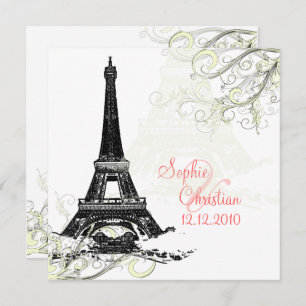 INVITATION TOUR EIFFEL+SWIRLS/DO-IT-YOURSELF COULEUR ARRIÈRE