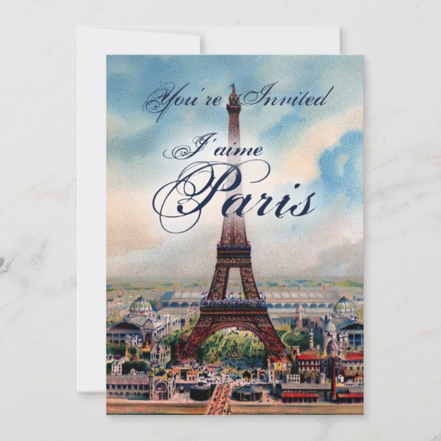 Invitation Tour Eiffel Vintage (Devant)
