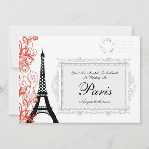 Invitation Tour Eiffel Vintage Mariage À Paris