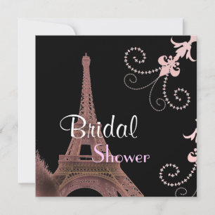 Invitation tour eiffel vintage moderne paris douche nuptiale