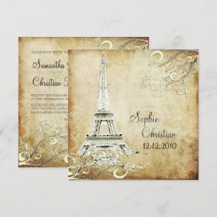 INVITATION TOUR EIFFEL VINTAGE/NAVIRES DE VANILLA