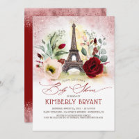 Tour Eiffel Vintage Paris Baby shower or rose
