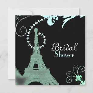 Invitation tour eiffel vintage paris douche nuptiale