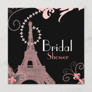 Invitation tour eiffel vintage paris douche nuptiale