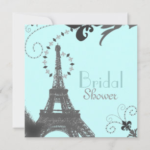 Invitation tour eiffel vintage paris douche nuptiale