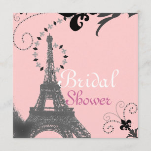 Invitation tour eiffel vintage paris douche nuptiale