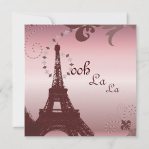 Invitation tour eiffel vintage paris douche nuptiale