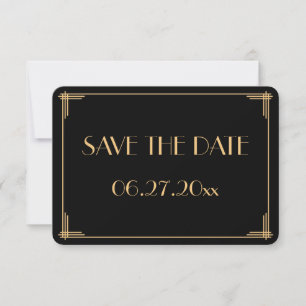 Invitation Tour Great Gatsby Art Déco Mariage Enregistrer Les