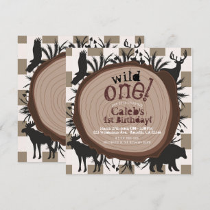 Invitation Tourbières sauvages de Whimsical Rustic 1er animau