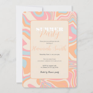 Invitation Tourbillon de liquide abstrait moderne Peach Fuzz