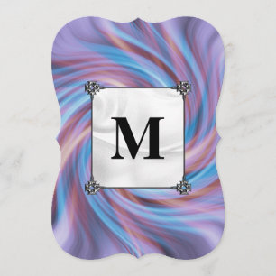 Invitation Tourbillon rose et bleu