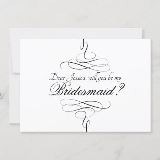 Invitation tourbillonnant De Bridesmaid En Noir Et
