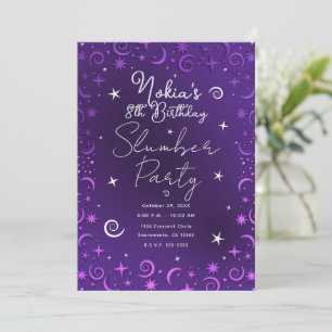 Invitation Tourbillons Célestes Fantaisistes Fête Pyjama Fill