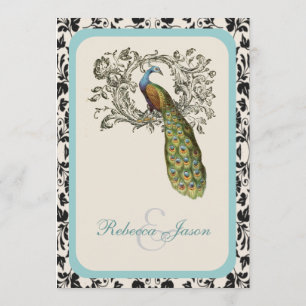 Invitation tourbillons élégants Vintage lys fleuri mariage de