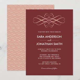 Invitation Tourbillons roses Mariage de Bourgogne