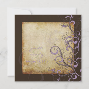Invitation tourbillons Vintages/chocolat/lilas/lavande