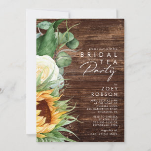 Invitation Tournée de pays audacieux   Bois Bridal Tea Party