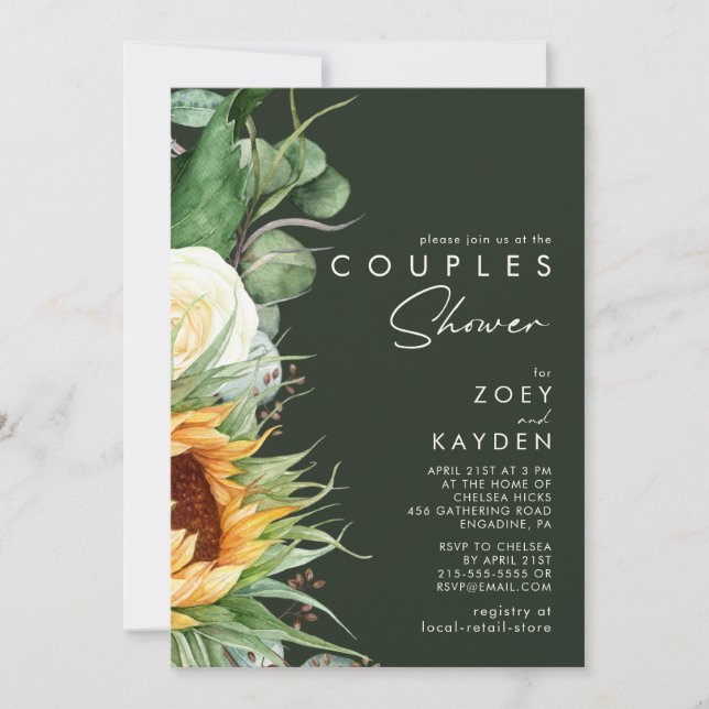 Invitation Tournée de pays audacieux | Douche Couples Vert fo (Devant)